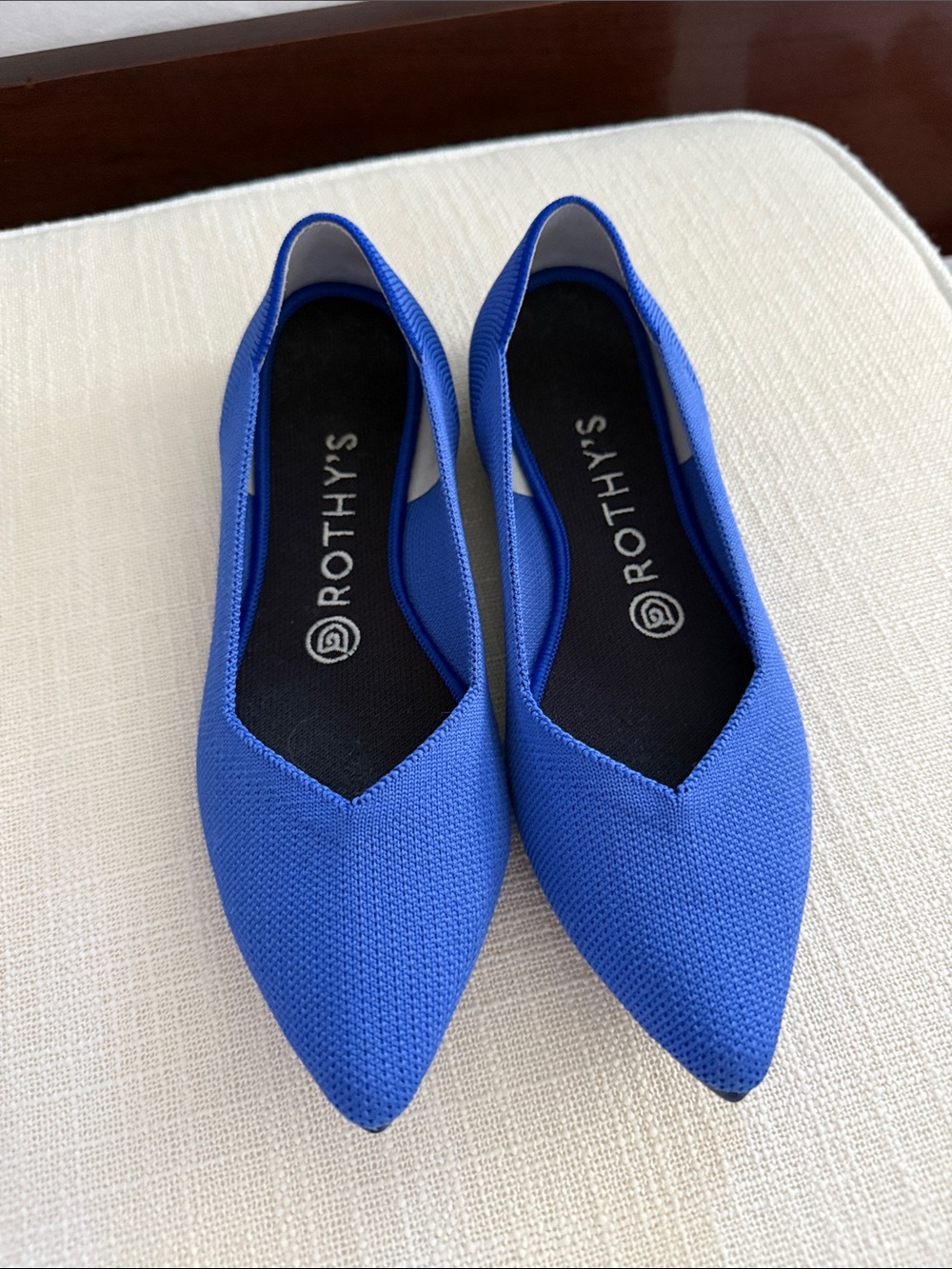 Rothy's Pointed Knit Flat - Blue